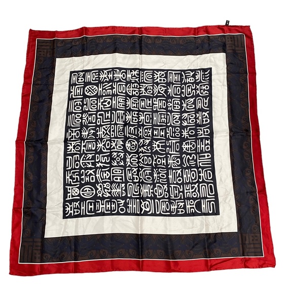 Silk Printed Symbol Scarf - Picture 5 of 5